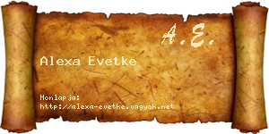Alexa Evetke névjegykártya